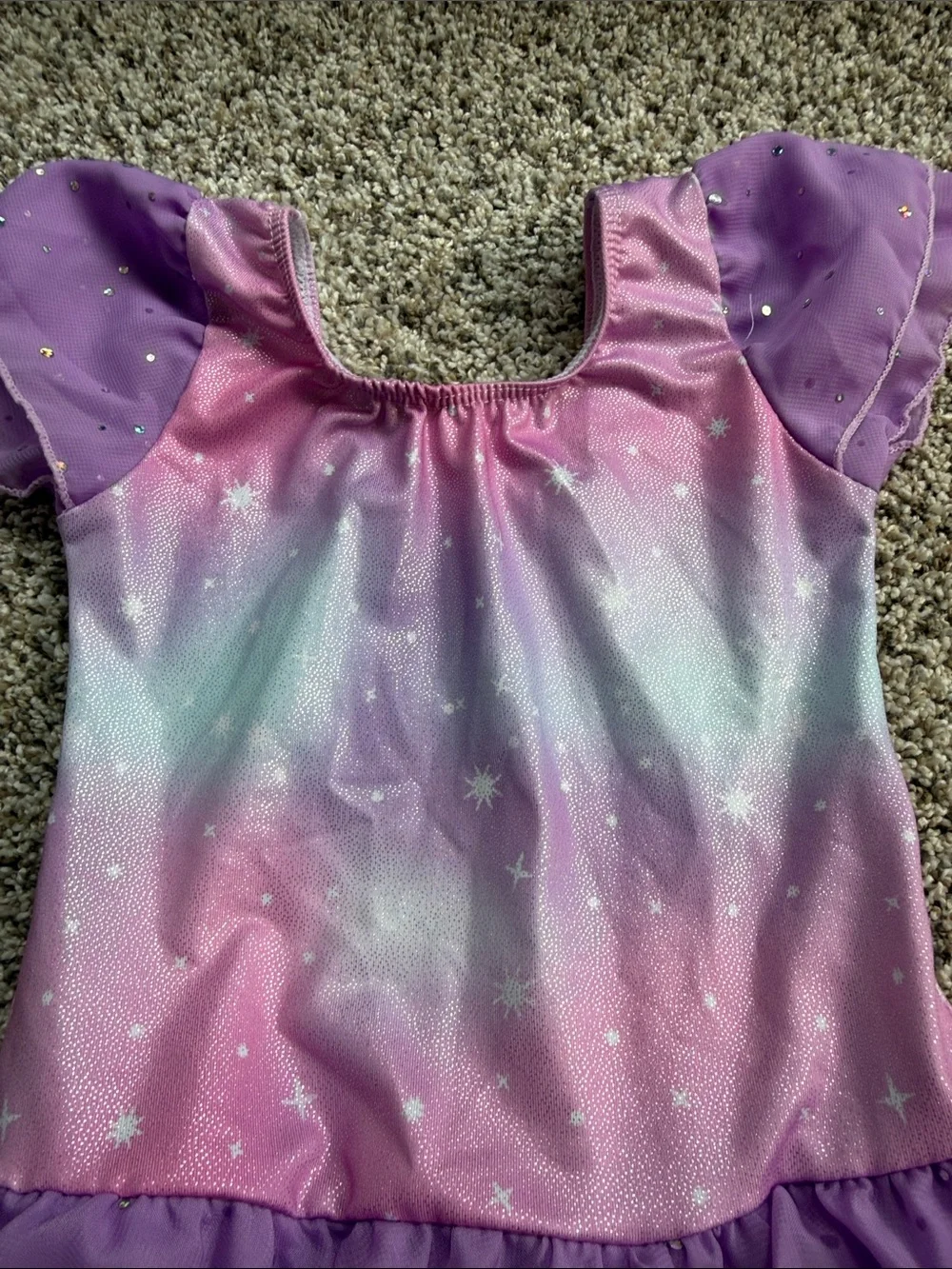 Girls Purple & Pink Starry Tutu Dance Costume size 120/5-6